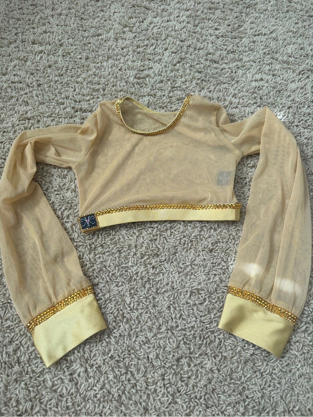 Kandi Kouture CM three piece rhinestoned GOLD dance set - Picture 4 of 8